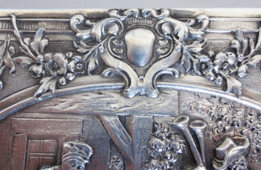 Boite à bijoux, Argent massif.