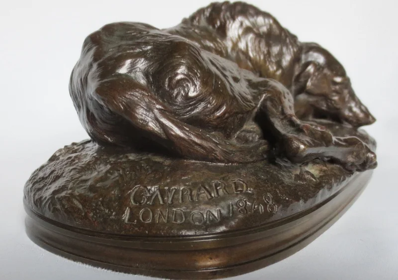 BRONZE GREYHOUND signed Gayrard.