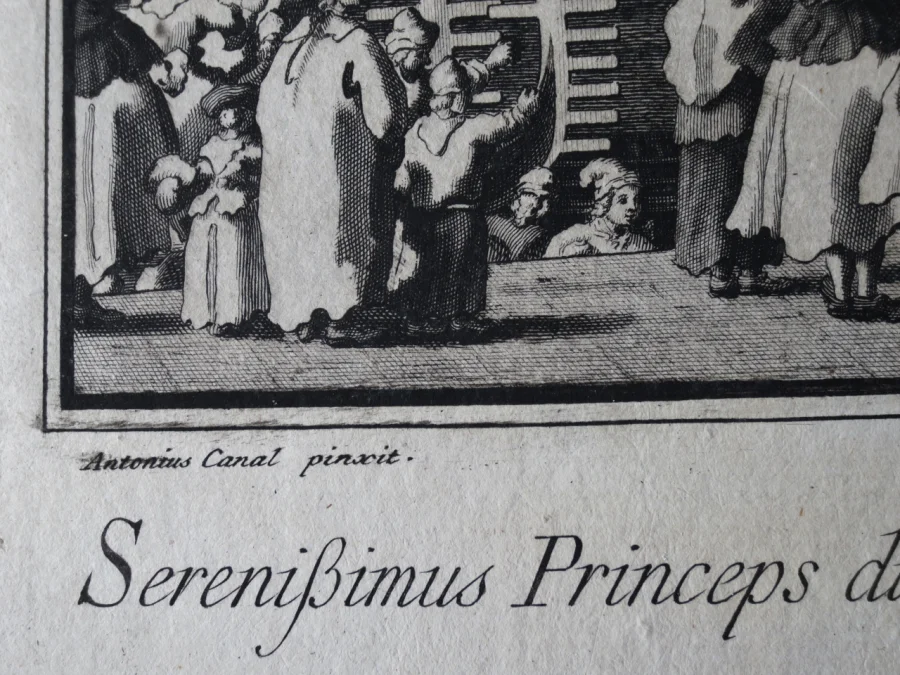 Le Mariage Avec La Mer, Gravure d' Après Canaletto, XVIIIe Siècle.