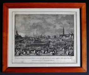 Le Mariage Avec La Mer, Gravure d' Après Canaletto, XVIIIe Siècle.