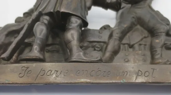 Sujet en Bronze, « Les marchands de cochons » XIXe siècle.