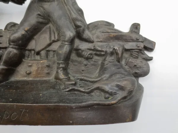 Sujet en Bronze, « Les marchands de cochons » XIXe siècle.