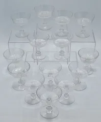 Coupes à champagne, cristal, fin XIXe siècle.