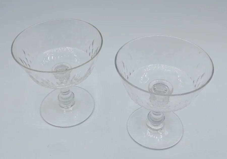 Coupes à champagne, cristal, fin XIXe siècle.