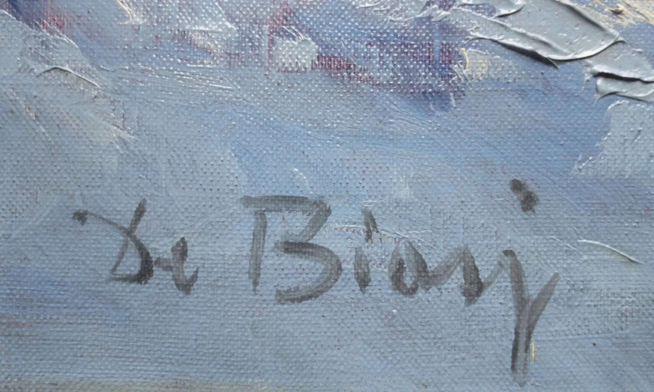Paysage des Alpes, signé De Biasy.