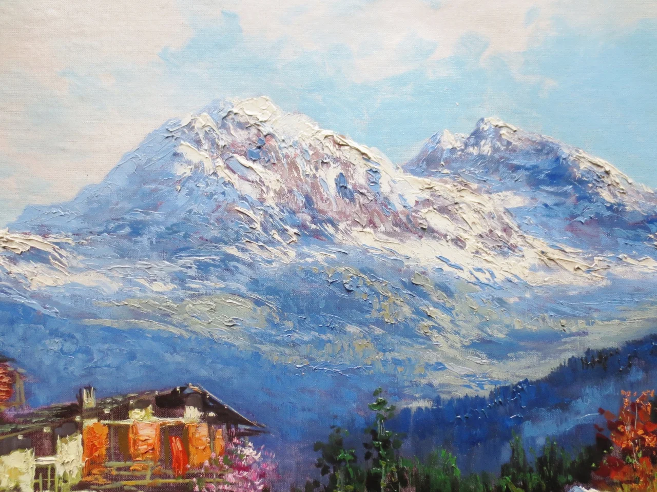 Paysage des Alpes, signé De Biasy.