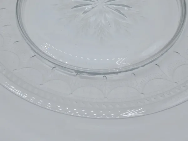 Assiettes, cristal gravés, XIXe siècle.