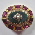 Broche en or Jaspe sanguin, diamants et perles, Napoléon III.