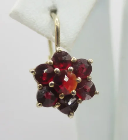 PENDIENTES VERMEIL Y GRANATE