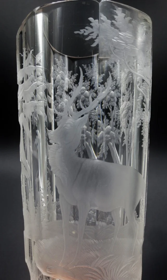 Verre en cristal de Bohème. XIXe siècle.