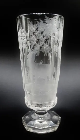 Verre en cristal de Bohème. XIXe siècle.