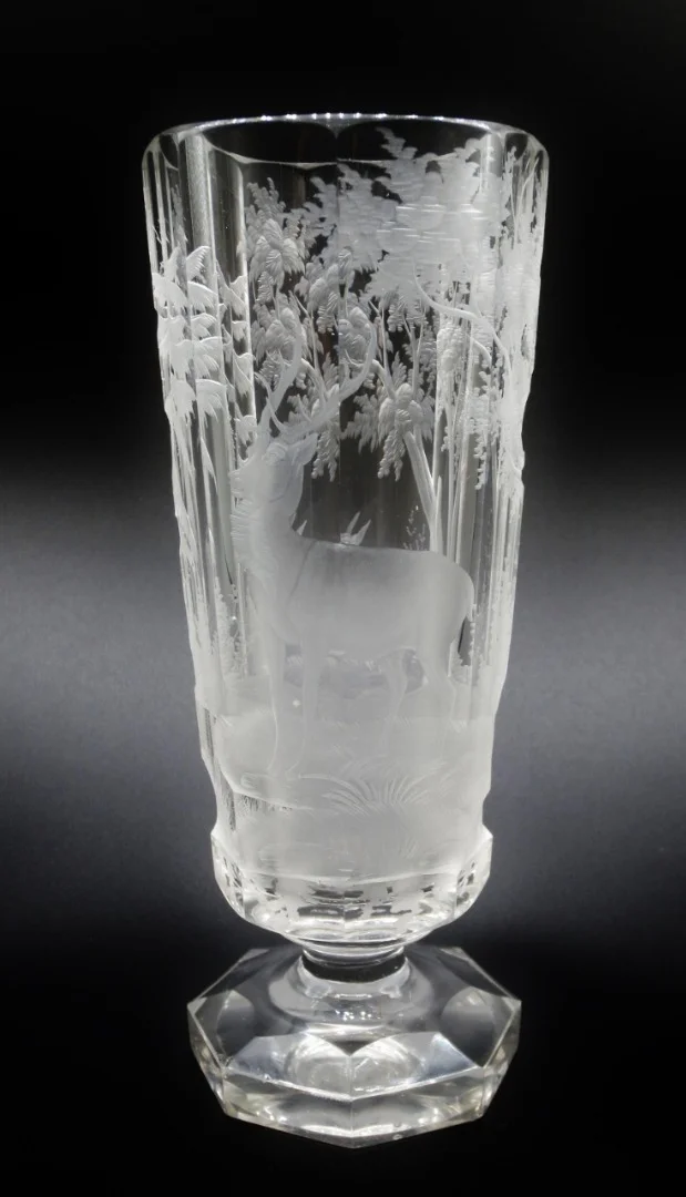 Verre en cristal de Bohème. XIXe siècle.