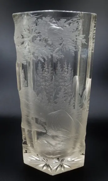 Gobelet en cristal de Bohème, XIXe siècle.