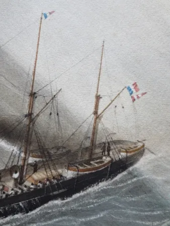La canonnière « Le Crocodile », fin du XIXe siècle.
