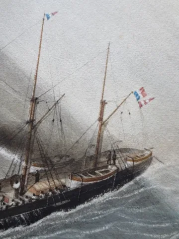 La canonnière « Le Crocodile », fin du XIXe siècle.