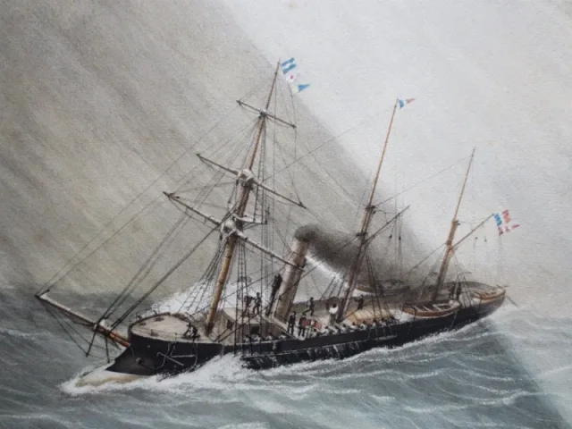 La canonnière « Le Crocodile », fin du XIXe siècle.