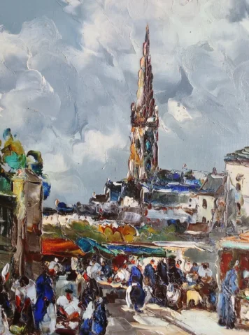 Marché Breton, signé M. Stevens.