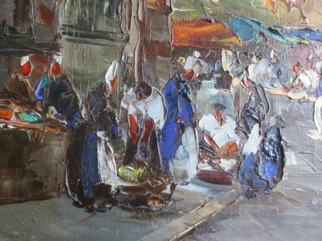 Marché Breton, signé M. Stevens.
