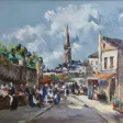Marché Breton, signé M. Stevens.