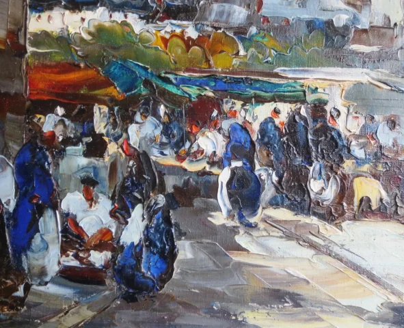 Marché Breton, signé M. Stevens.
