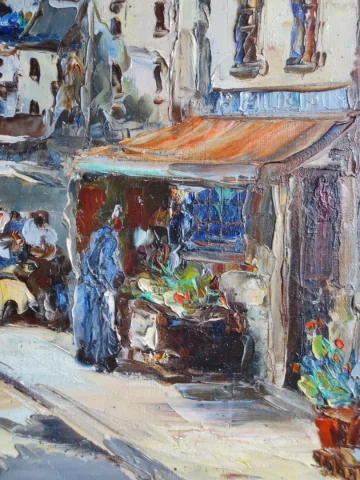 Marché Breton, signé M. Stevens.