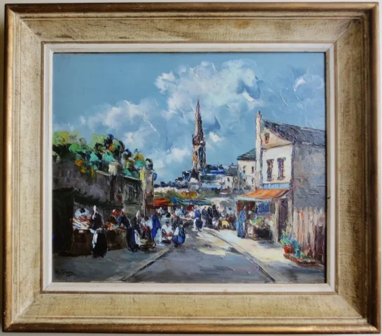 Marché Breton, signé M. Stevens.