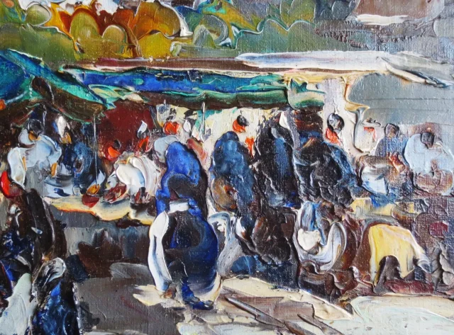 Marché Breton, signé M. Stevens.