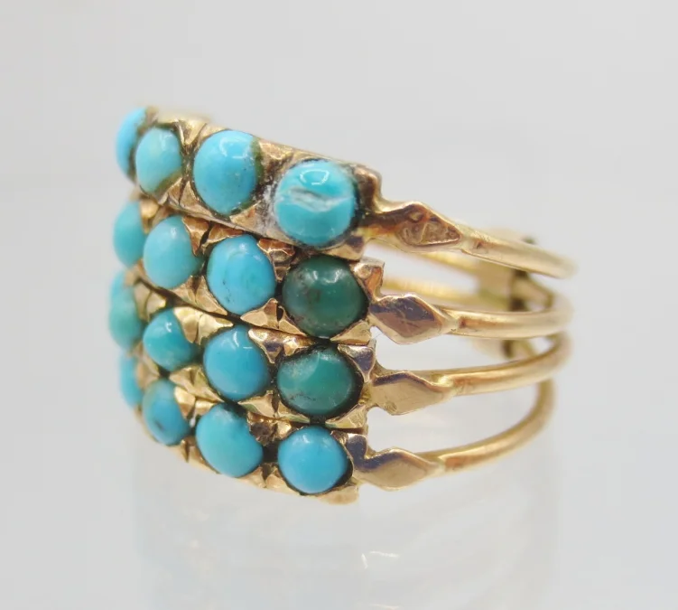 Bague de Harem, or et turquoises.
