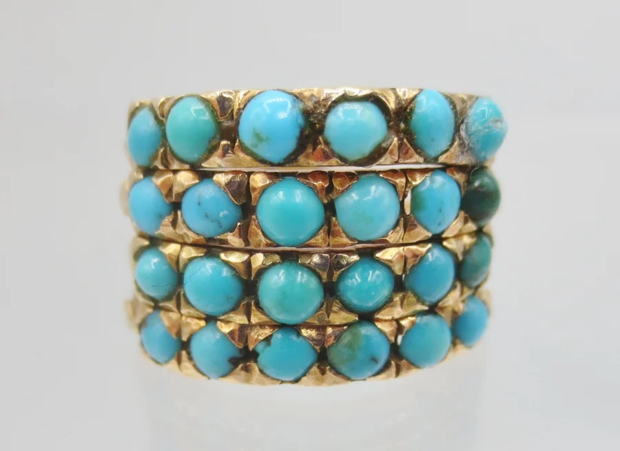 Bague de Harem, or et turquoises.