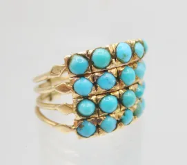 Bague de Harem, or et turquoises.