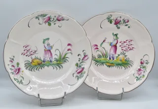 Assiettes au chinois, XXe siècle.