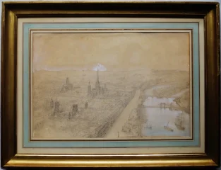 NEGENTIENDE-EEUWSE TEKENING VAN ROUEN