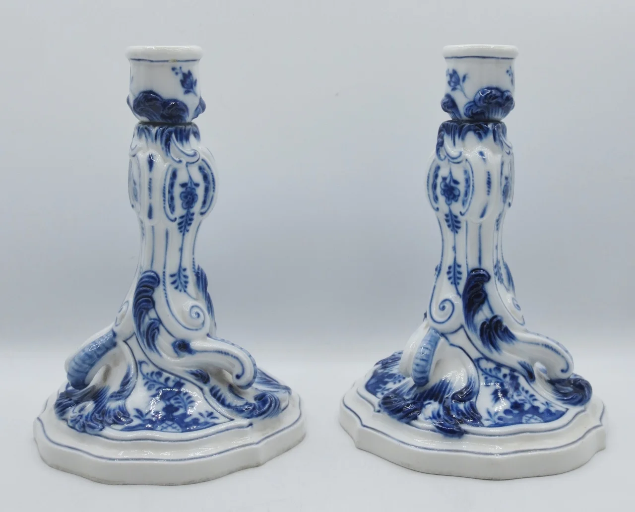 MEISSEN PORCELAIN CANDLESTICKS