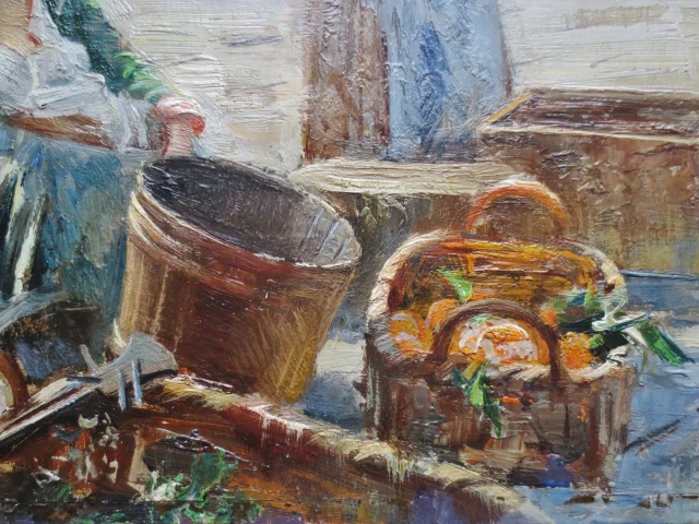 Giovanni Panza, Marktszene in der Provence. — Sehr guter Zustand