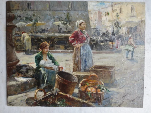 Giovanni Panza, Marktszene in der Provence. — Sehr guter Zustand