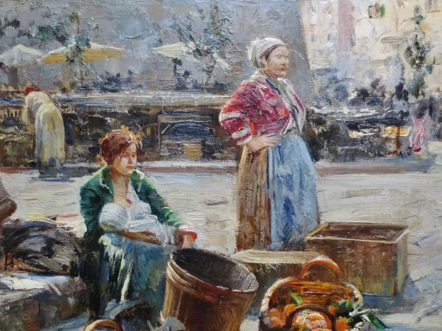 Giovanni Panza, Marktszene in der Provence. — Sehr guter Zustand