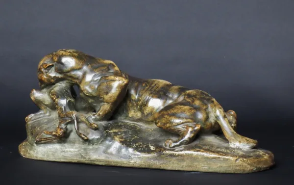 PLASTER PANTHER AFTER ANTOINE LOUIS BARYE