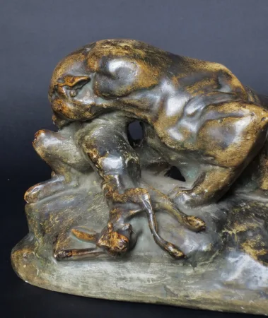 PLASTER PANTHER AFTER ANTOINE LOUIS BARYE