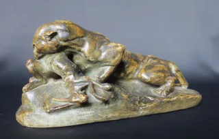 PLASTER PANTHER AFTER ANTOINE LOUIS BARYE