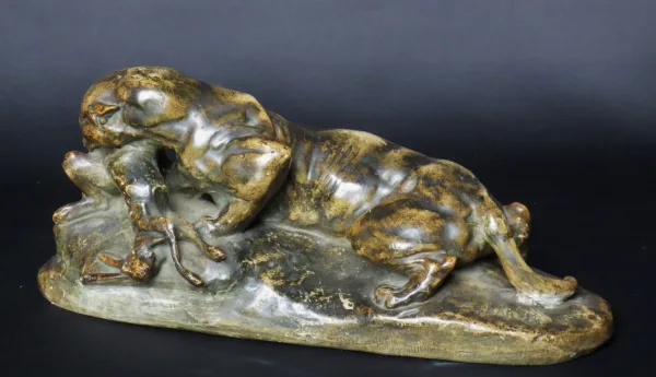 PLASTER PANTHER AFTER ANTOINE LOUIS BARYE