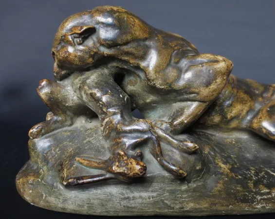 PLASTER PANTHER AFTER ANTOINE LOUIS BARYE