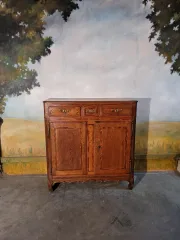 Buffet haut en chêne et marqueterie