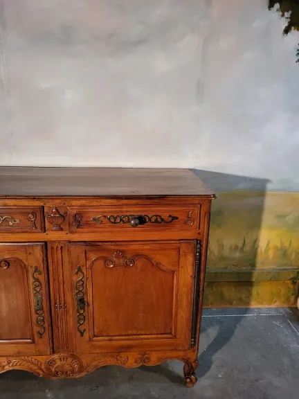 "Buffet Bas Louis XV En Merisier