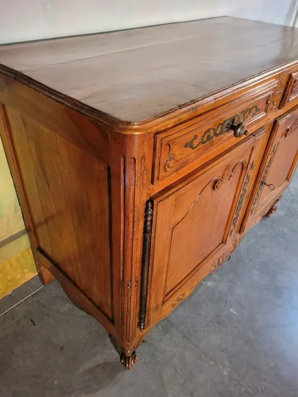 "Buffet Bas Louis XV En Merisier