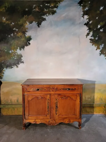 "Buffet Bas Louis XV En Merisier