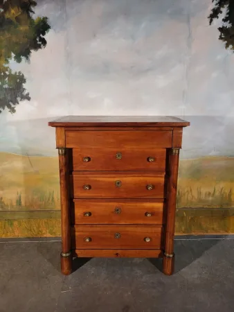 Chiffonnier, grande commode empire en merisier