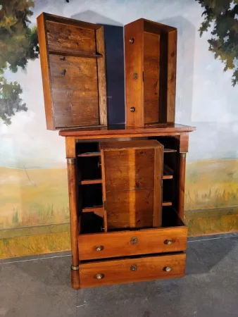 Chiffonnier, grande commode empire en merisier