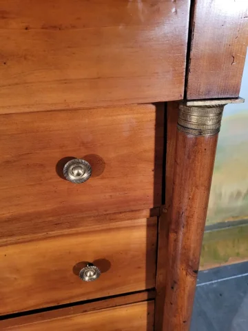 Chiffonnier, grande commode empire en merisier