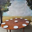 Grande table ovale en chêne
