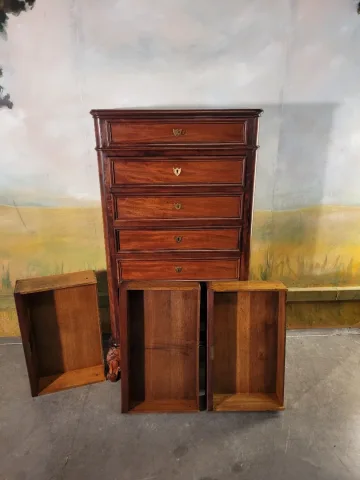 Semainier, chiffonnier en acajou